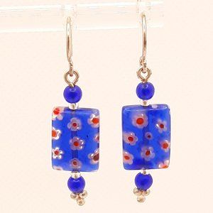 Blue Floral Earrings